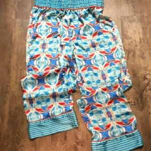 Super soft silky pajama pants with flamingos on the from world market size large